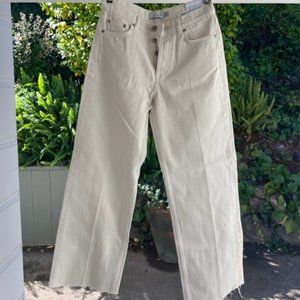 NWT & Other Stories Bone Denim Mid-Waist Straight Jeans w/ Flare sz 27